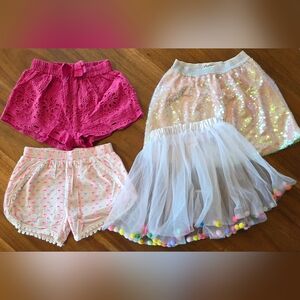 Colorful Girls' Skirt and Shorts Set